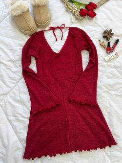 Robe Dos nu burgundy